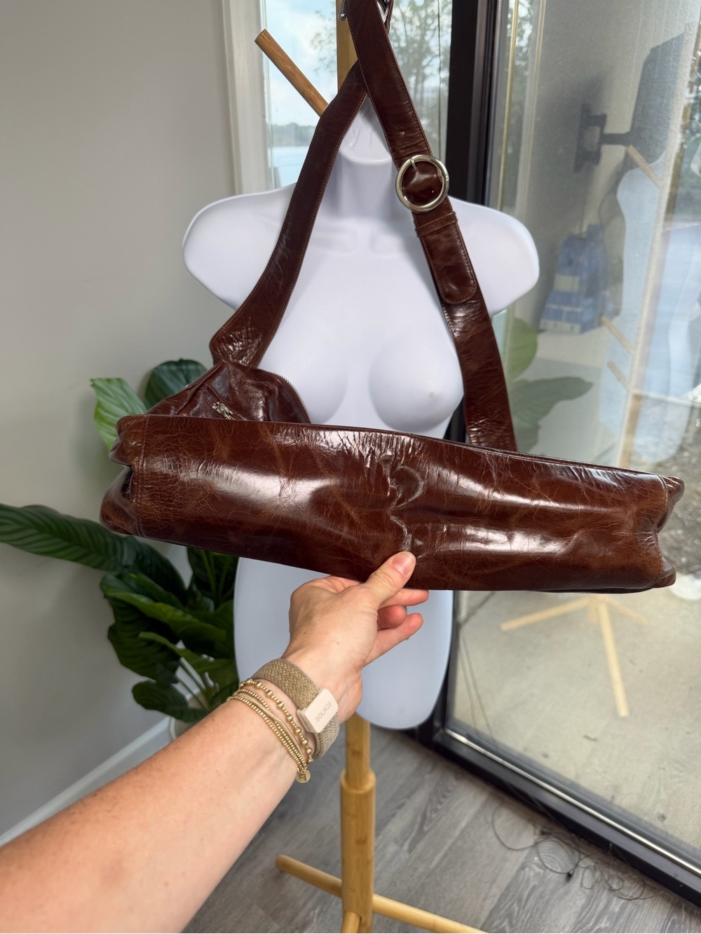 Vintage Latico Brown Leather Satchel Crossbody Bag - Picture 11 of 16